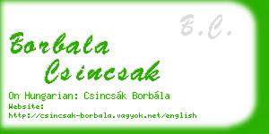 borbala csincsak business card