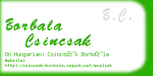 borbala csincsak business card